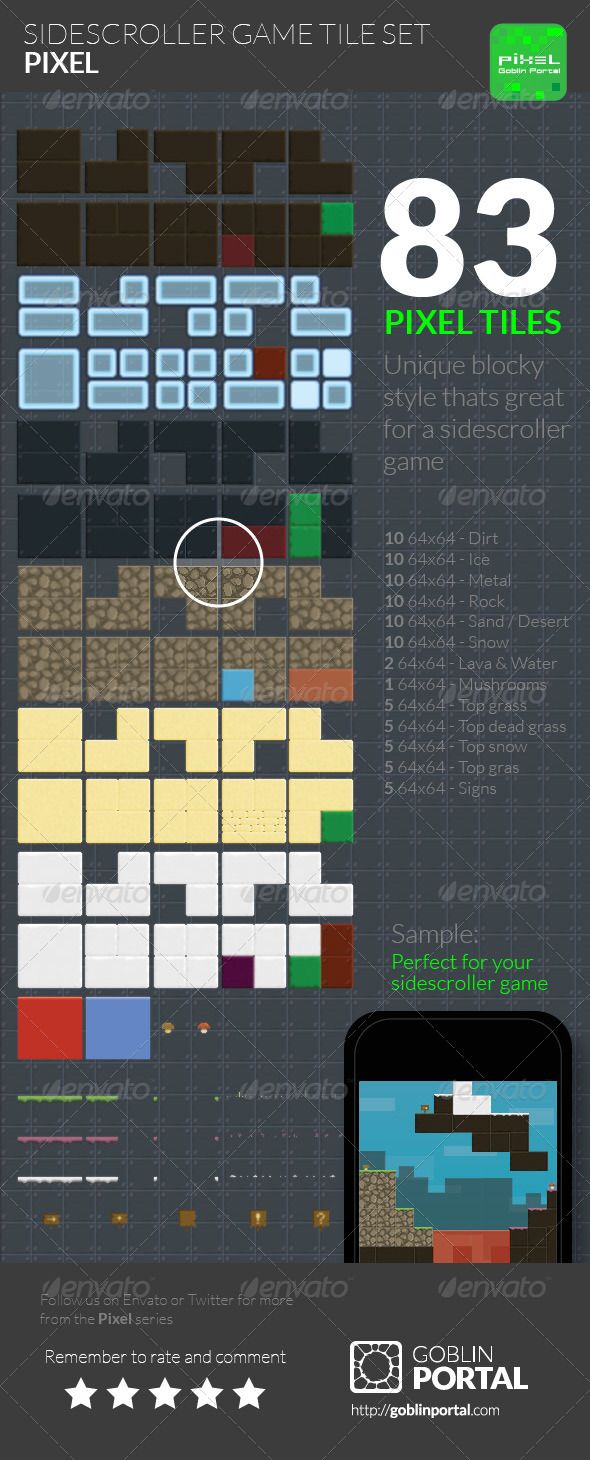 Sidescroller Game tile set